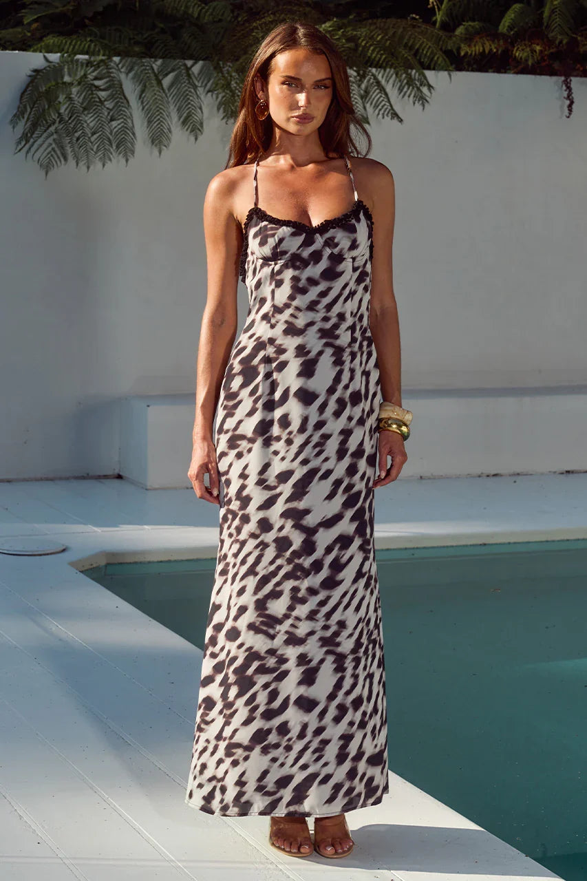 MONET CROSS BACK MAXI DRESS GIANA WHITE