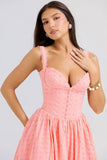 peach broderie anglais midi sundress