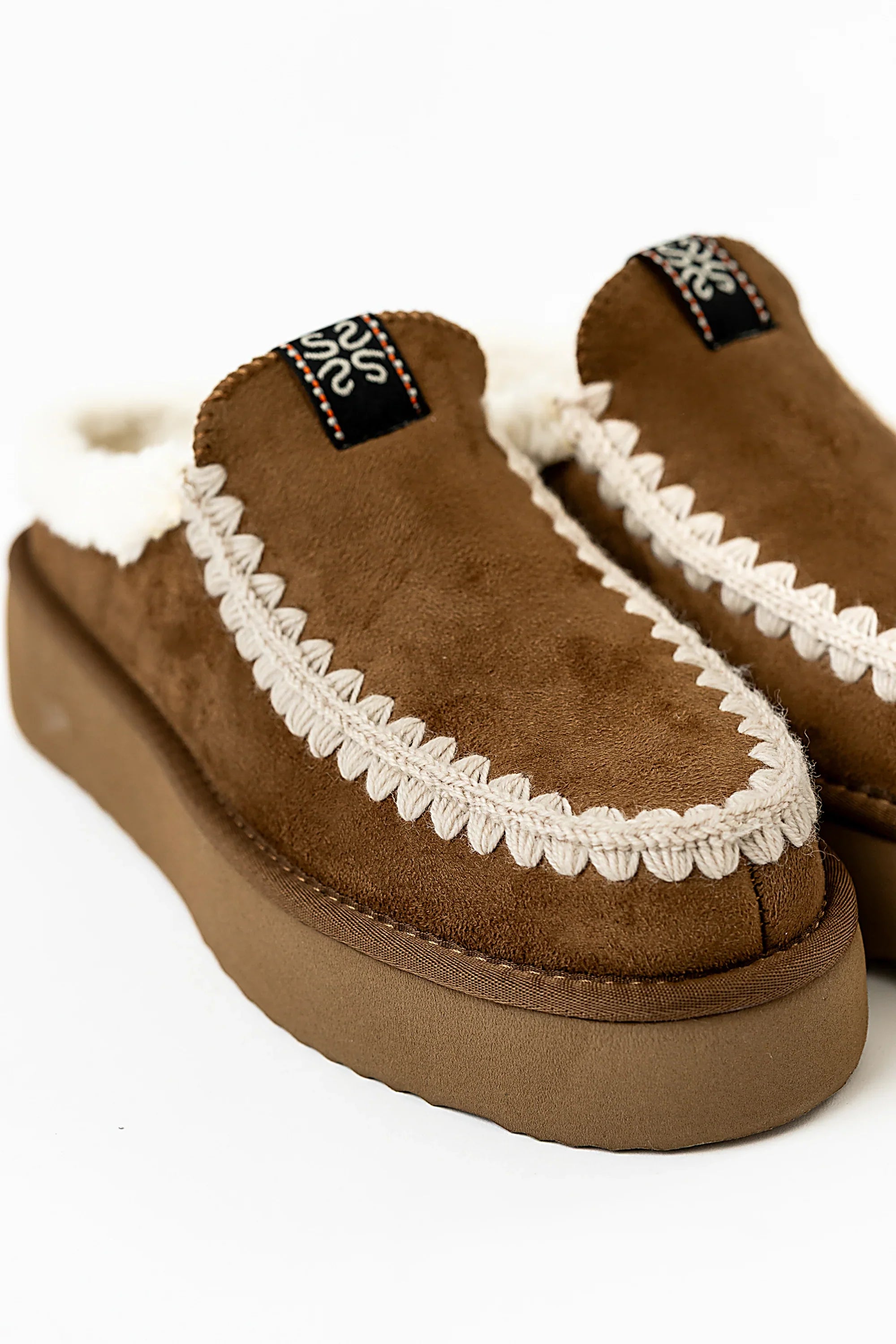 Cecily Platform Slipper in Camel