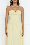 Enchanted Edit Strapless Maxi Dress Yellow