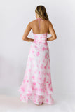 Strawberry Pop Halter Maxi Dress Pink
