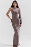 smoke one sleeve maxi dress