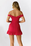 Tides Of Love Off Shoulder Mini Dress Red