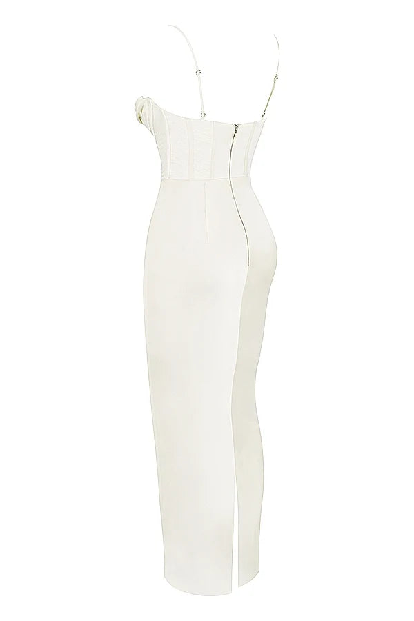 ivory corset maxi dress