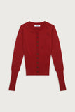 Lenon Cloud Knit Button Up Cardigan Red Velvet