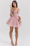 french rose tulle mini dress sale