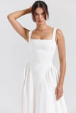 white cotton midi sundress