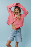 Miriam Striped Cardigan in Pink