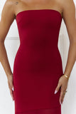 Radiant Petals Strapless Maxi Dress Wine