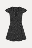 Lucy Wrap Mini Dress Classic Polka Dot