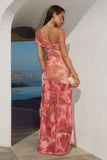 MISAKI ONE SHOULDER MAXI DRESS MOANA PINK
