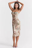 vintage floral midi dress