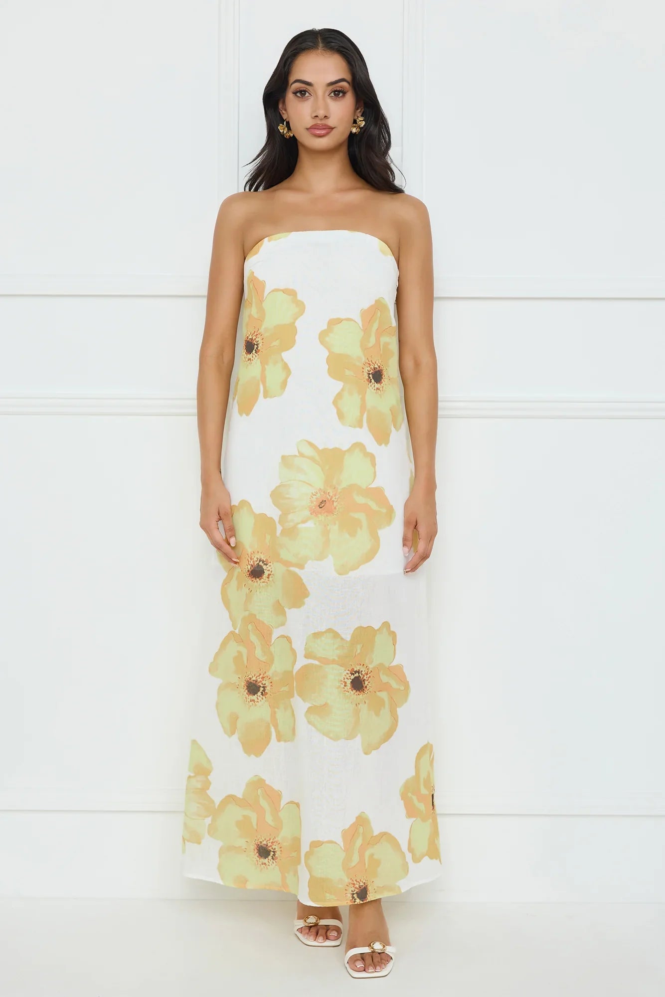 Sunlights Embrace Strapless Maxi Dress Yellow
