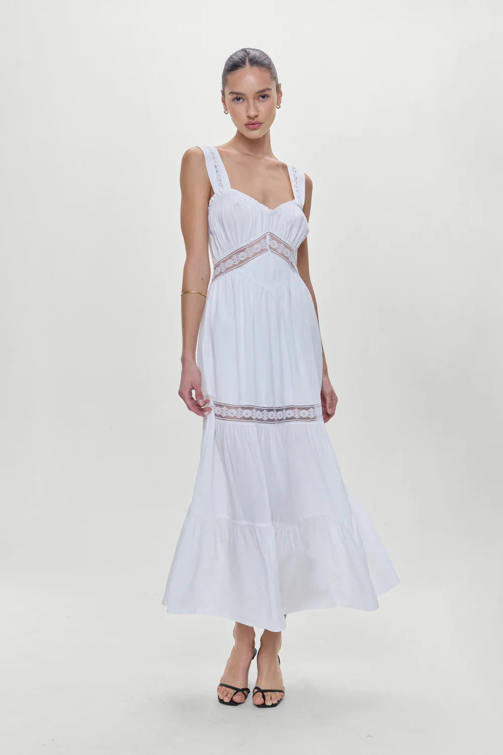 Eden Ruffle Maxi Dress White