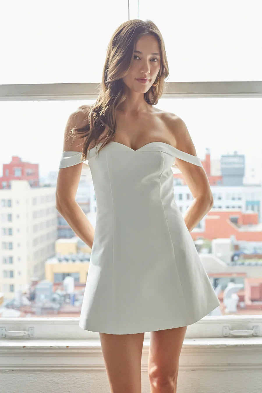 Roman Off The Shoulder Mini Dress