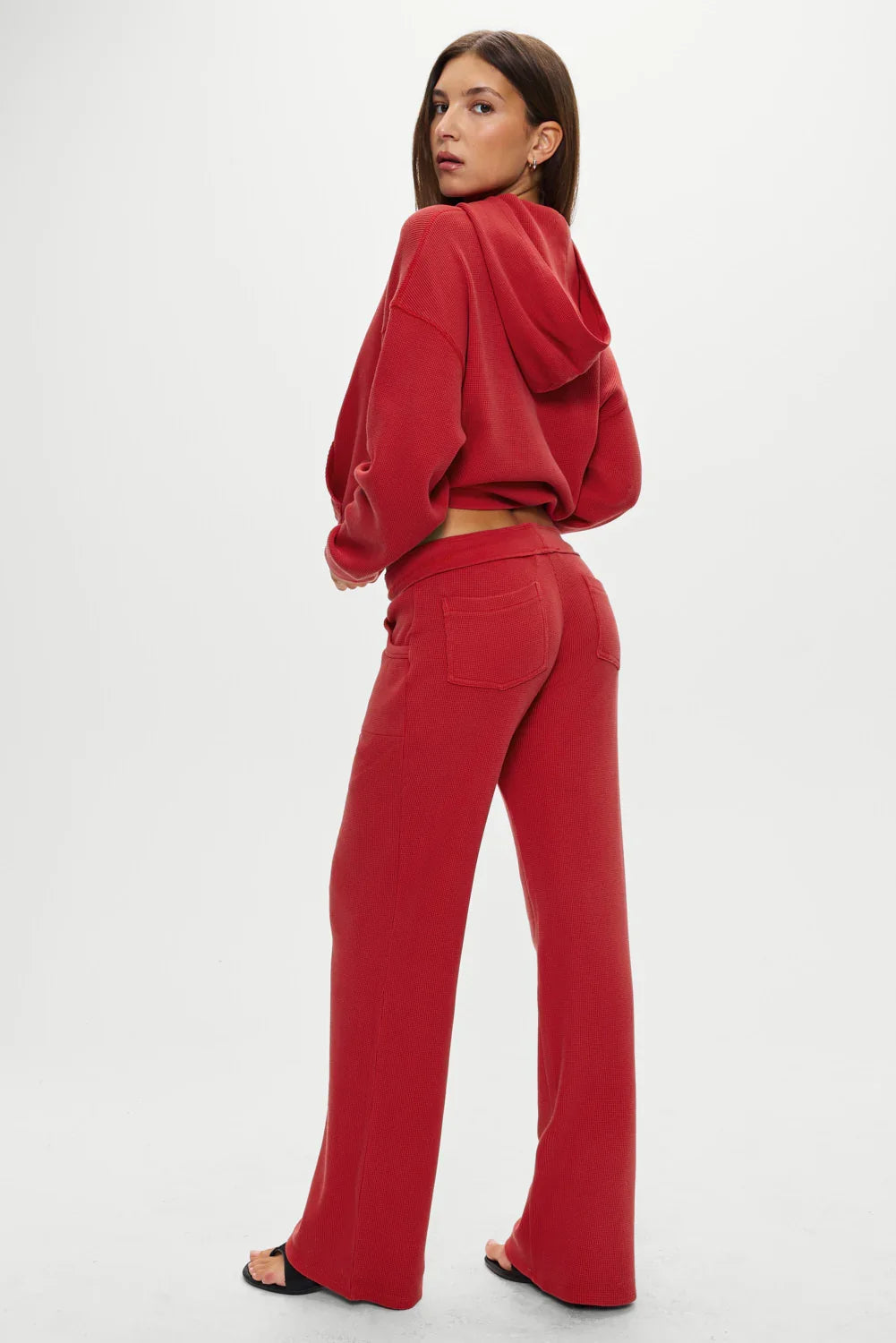 Emma Thermal Low Rise Pants Strawberry Red