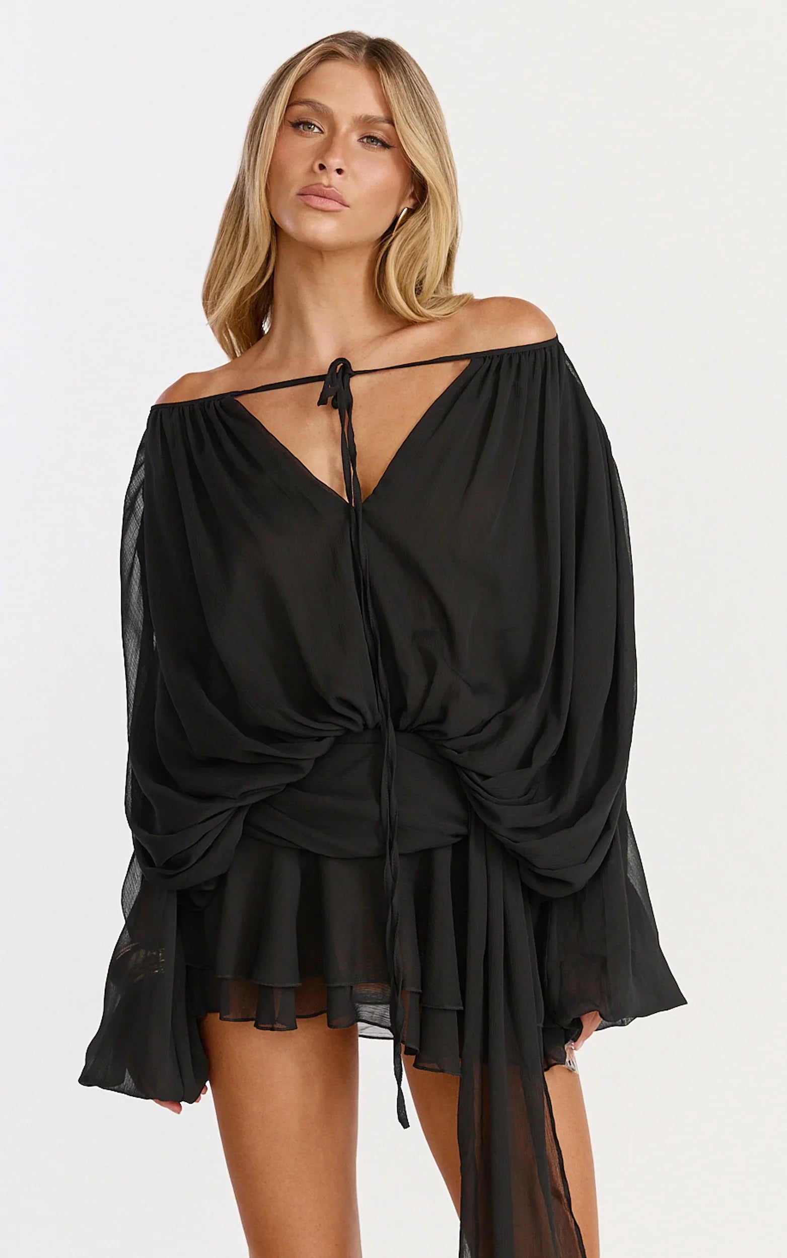 Lioness Elements Mini Dress In Noir