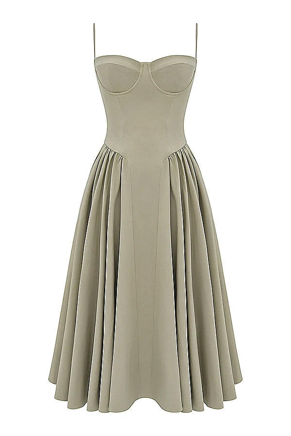taupe corset sundress