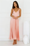 Dream Whispers Pleated Maxi Dress Pink
