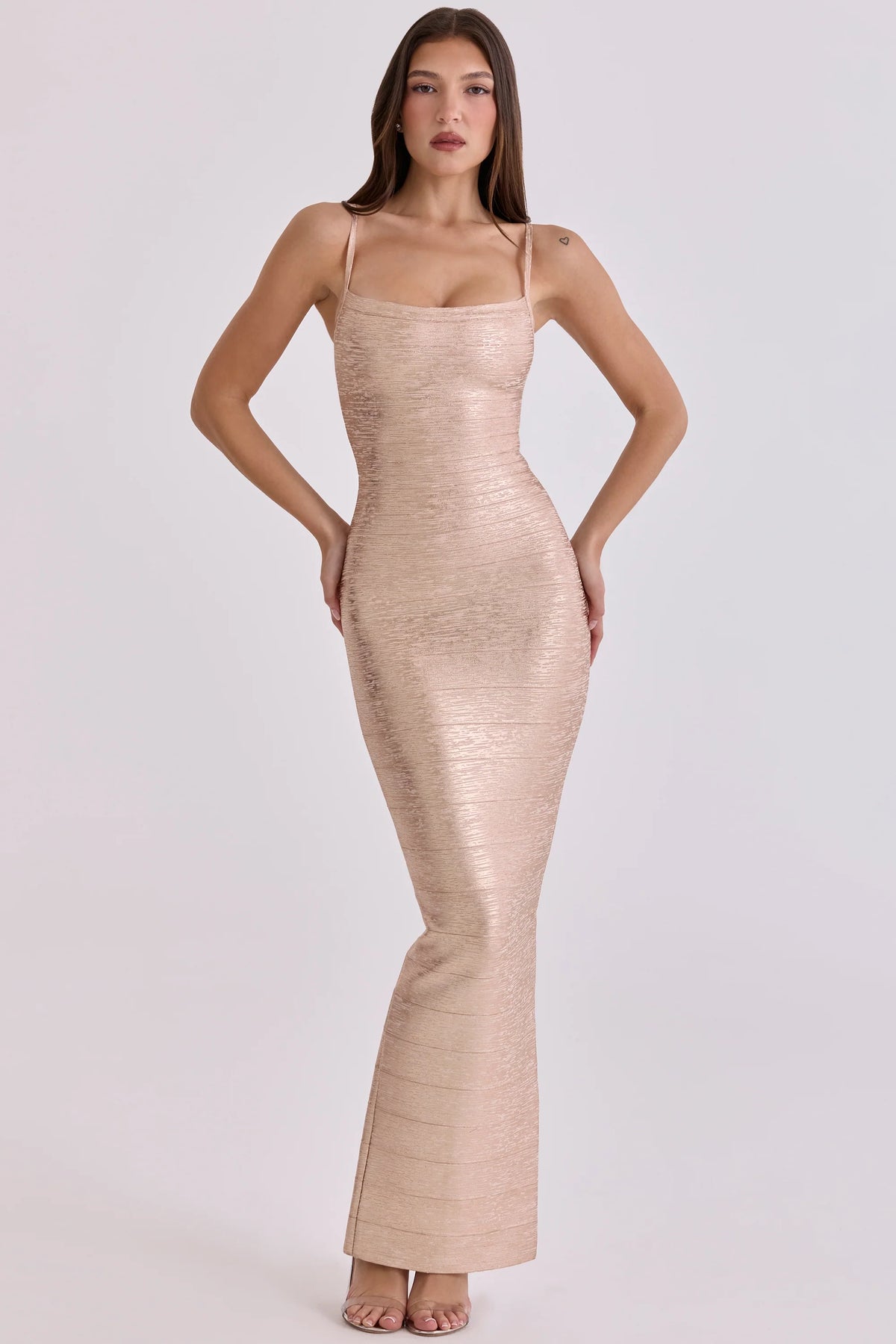 champagne bandage maxi dress limited edition