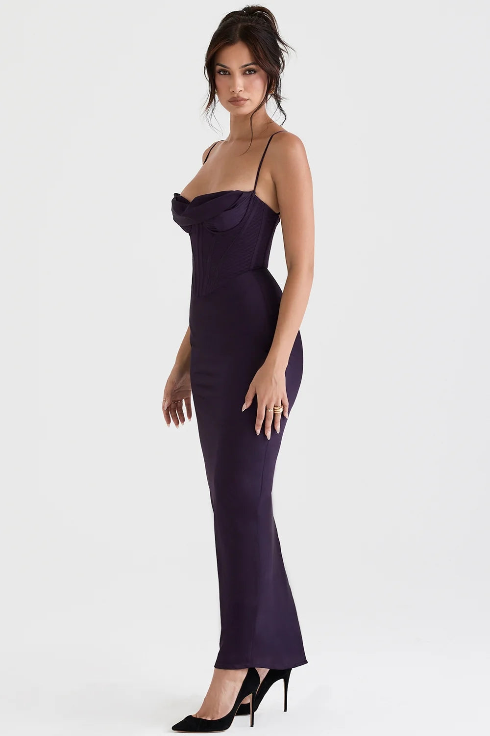 night shade corset maxi dress