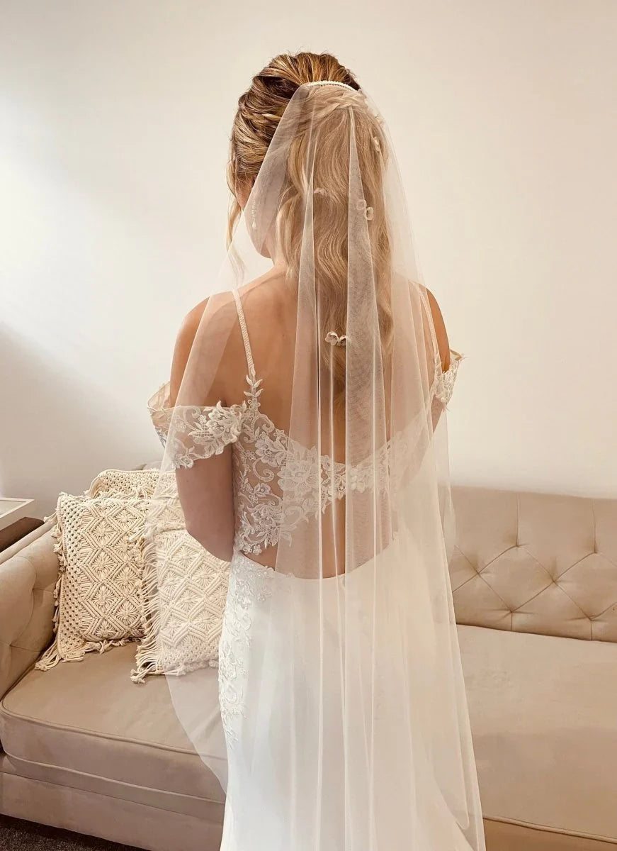 Vintage Ultra Modern Sheer Bridal Veil Wedding Veil
