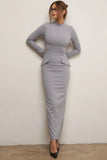 light grey bodycon maxi dress