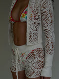 Lyla Crochet Mini Short White