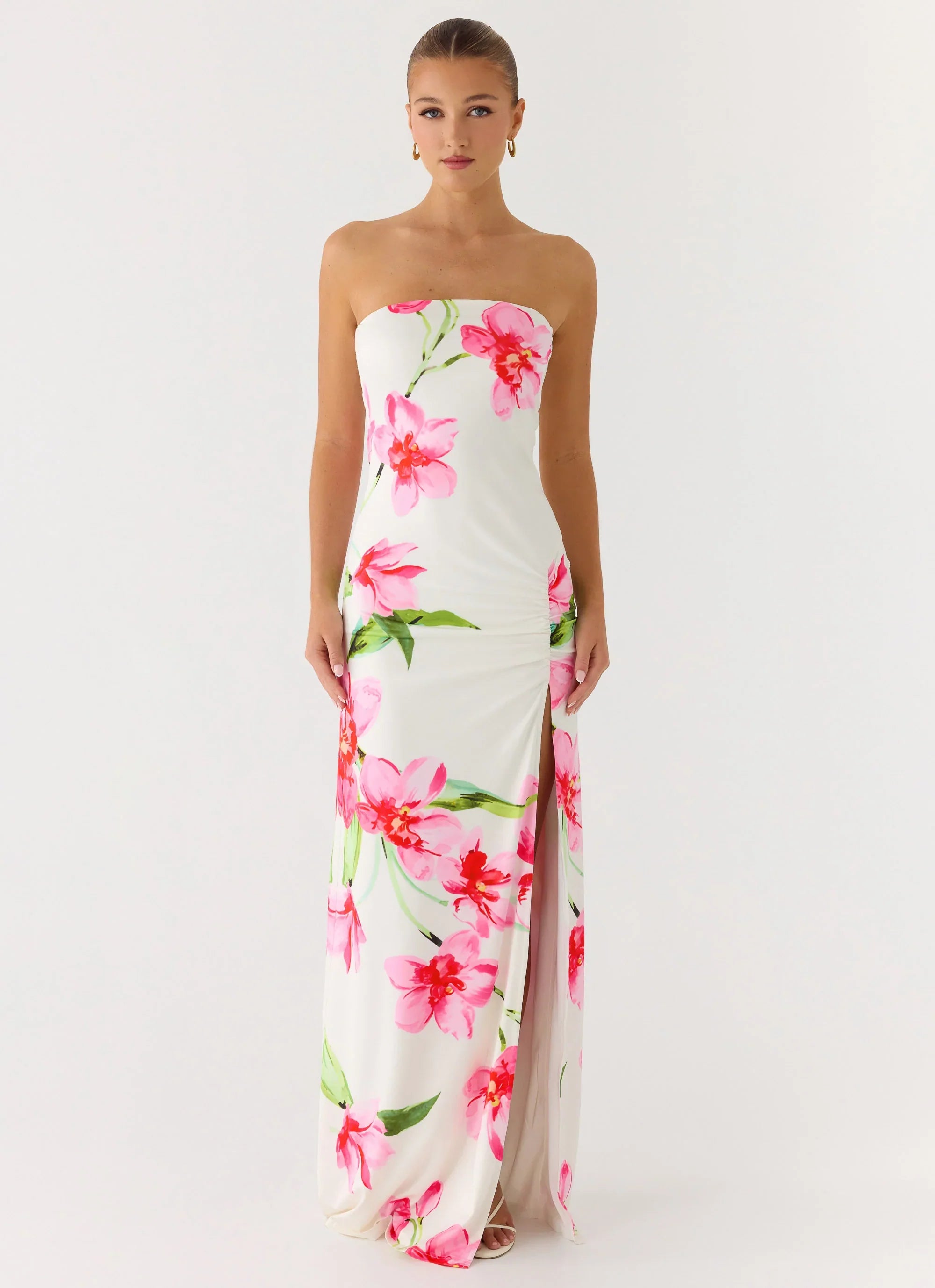 Erivo Strapless Maxi Dress Ivory Reef