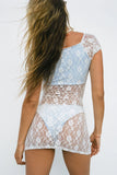 Cody Lace Mini Dress Sky Blue