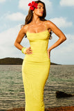 acid lime corset maxi dress