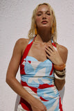 EVIE SWEETHEART HALTER MINI DRESS AMOREE RED