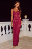HAILEE LACE CORSET MAXI DRESS WINE