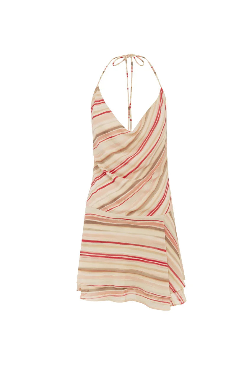 AMIKA COWL HANDKERCHIEF MINI DRESS SADIE PINK