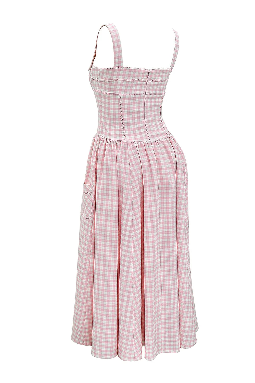 strawberry shortcake gingham midi sundress