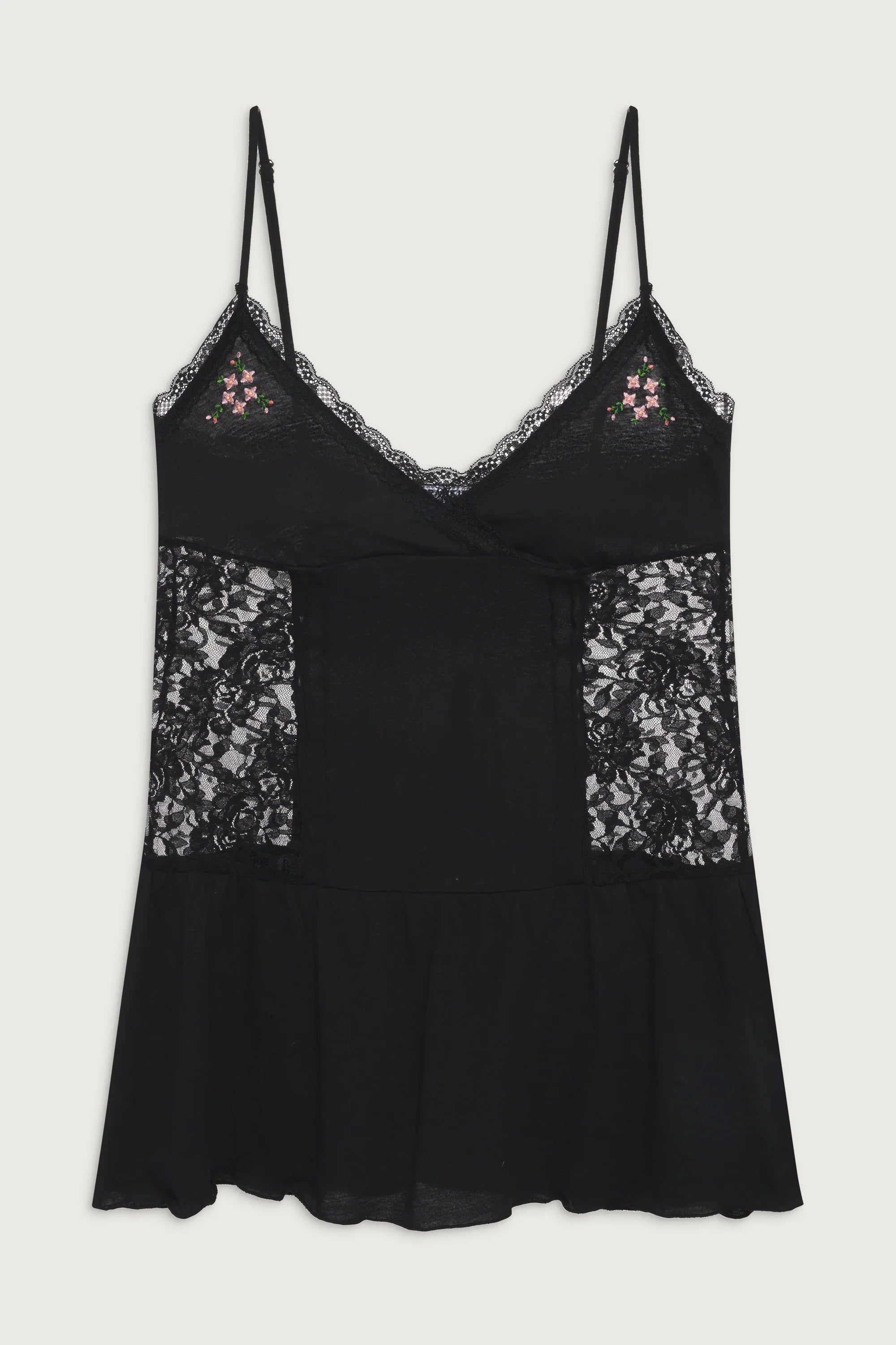 Donna Embroidered Mini Dress Black