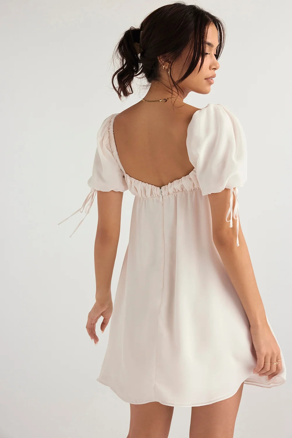 ivory georgette mini dress sale