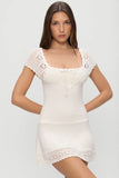 Lover Crochet Knit Mini Dress White