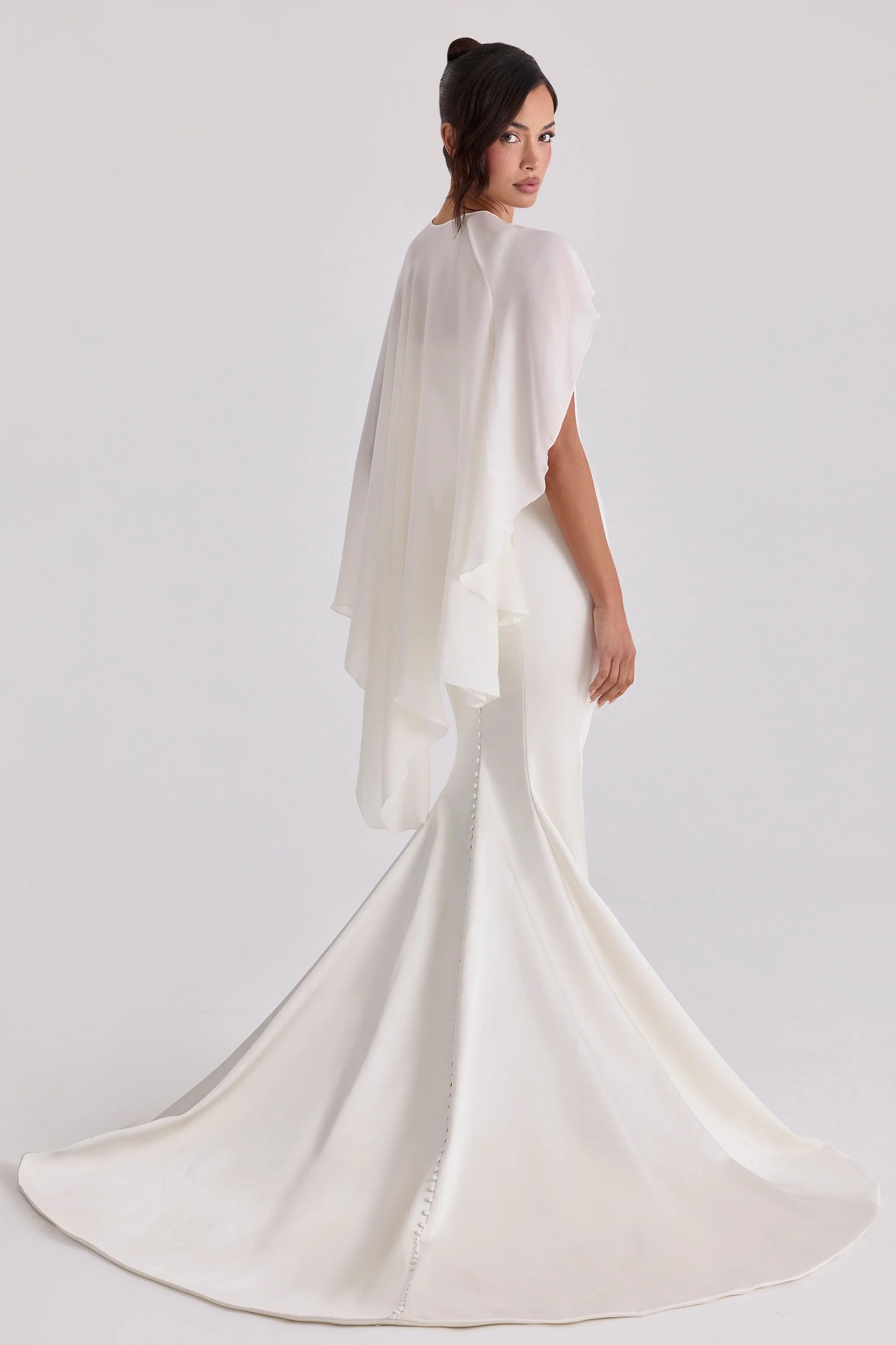 ivory asymmetric draped pure silk shawl