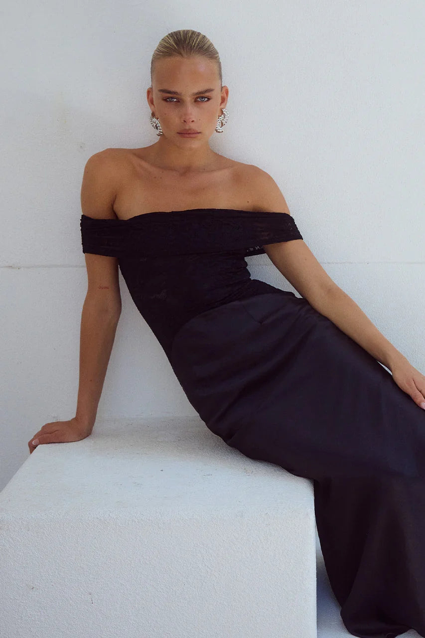 AMORET MIDI DRESS BLACK