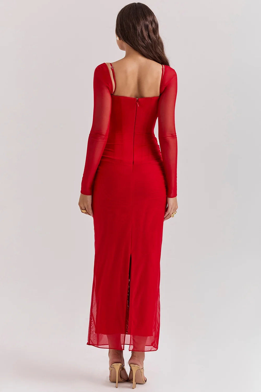 scarlet long sleeve maxi dress