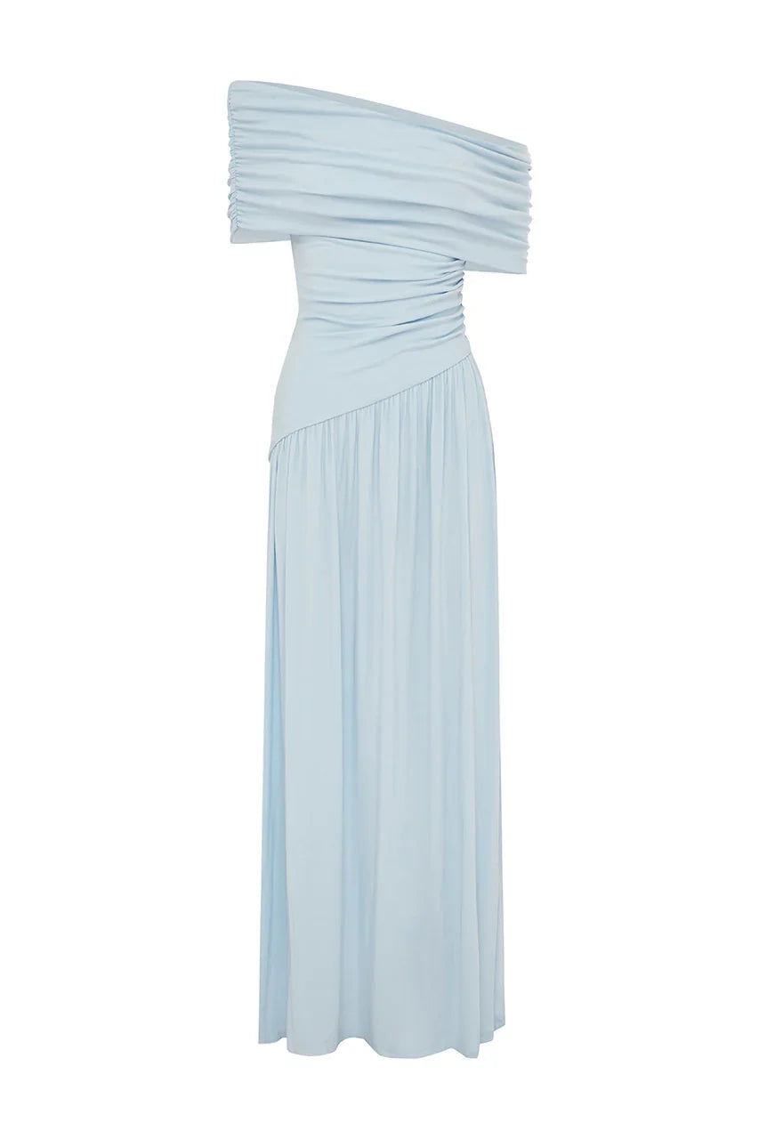 MALANI ONE SHOULDER MAXI DRESS BLUE