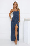 Twirl Queen Strapless Maxi Dress Teal
