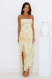 Lush Reverie Midi Dress Yellow