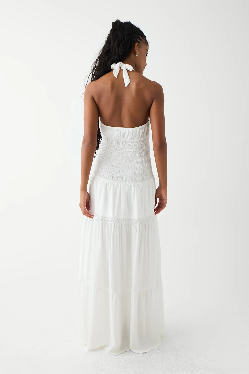 River Halter Maxi Dress White
