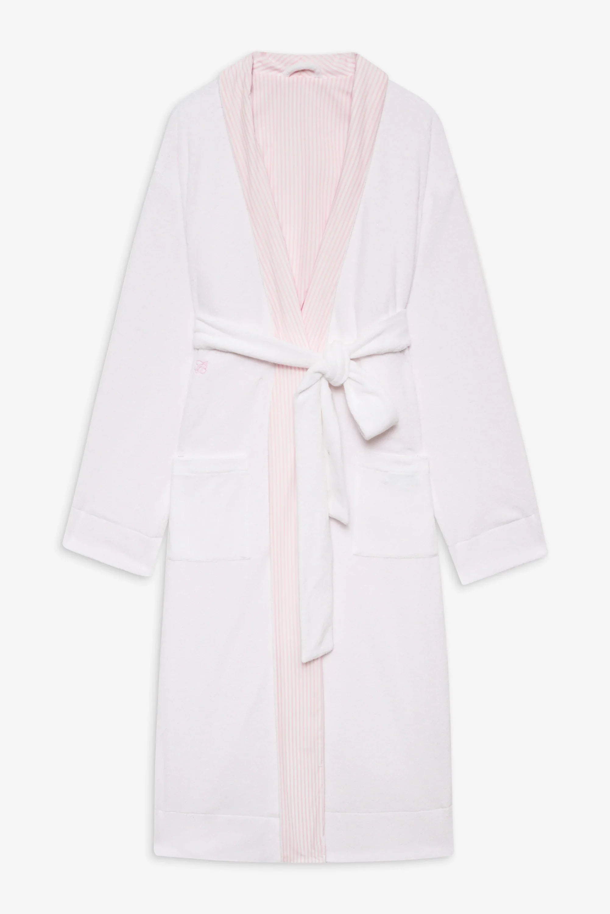 Chateau Terry Robe Pink Stripe