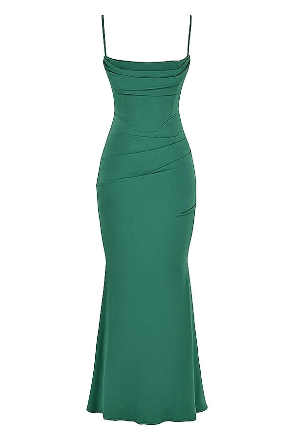 forest corset maxi dress