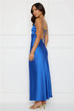 Chic Fit Slip Satin Maxi Dress Cobalt