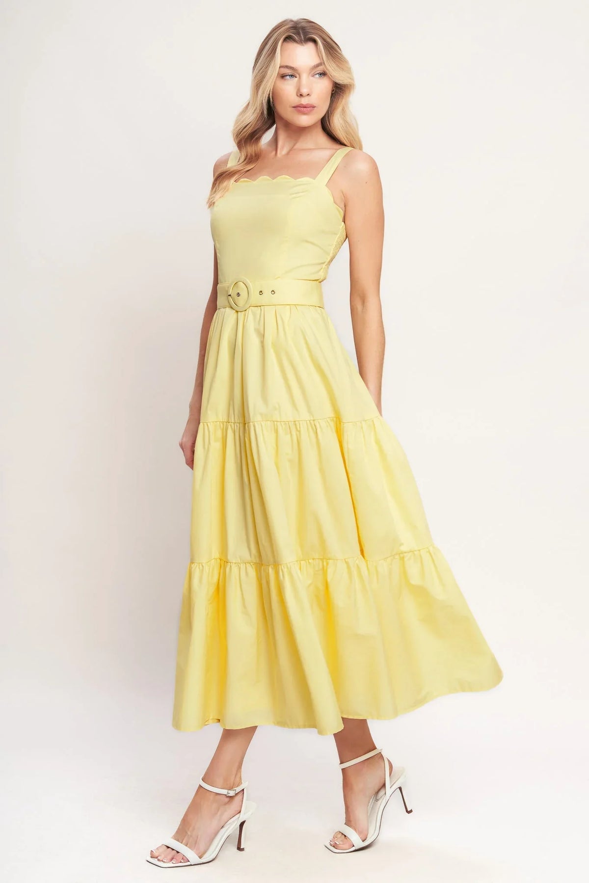 SUNSHINE SERENADE YELLOW MIDI DRESS