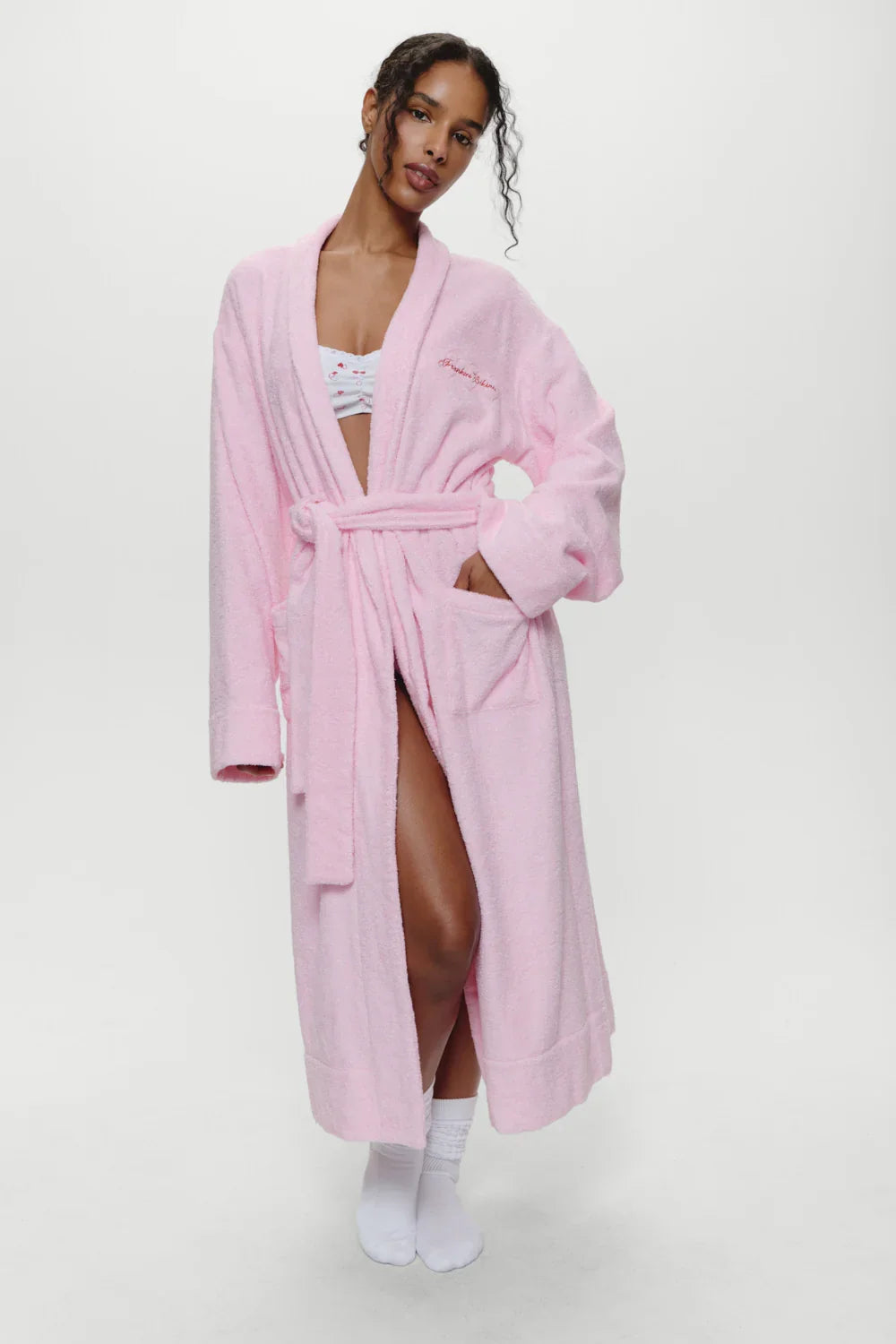 Valentine Terry Robe Bouquet Pink